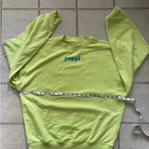 Poppy Soda Merch Shut Up I'm Drinking Soda Sweatshirt CrewNeck  Small Lime Green